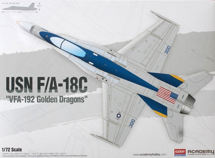 12564  авиация  USN F/A-18C Hornet "VFA-192 Golden Dragons"  (1:72)