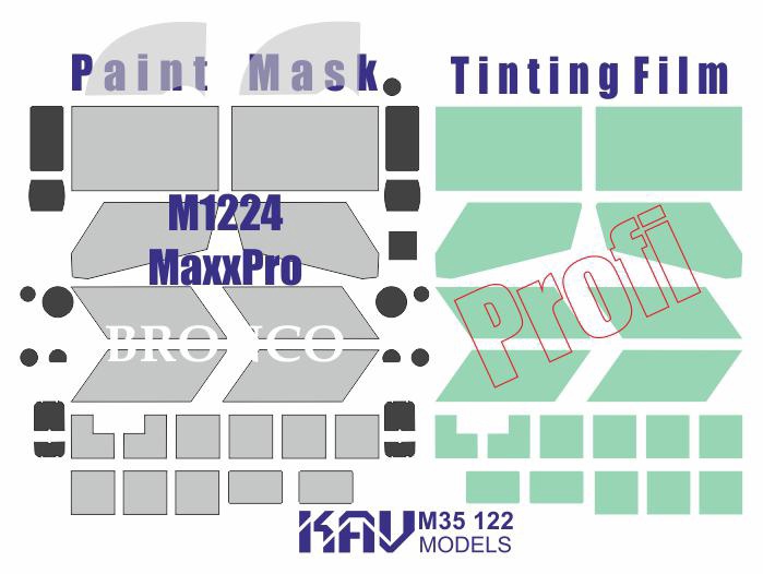 KAV M35 122  инструменты для работы с краской  Окрас. маска M1224 Max Pro MRAP ПРОФИ (Bronco) (1:35)