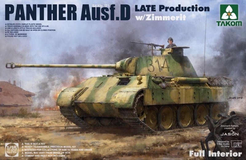 2104  техника и вооружение  Panther Ausf. D Late Production w/ Zimmerit (full interior)  (1:35)