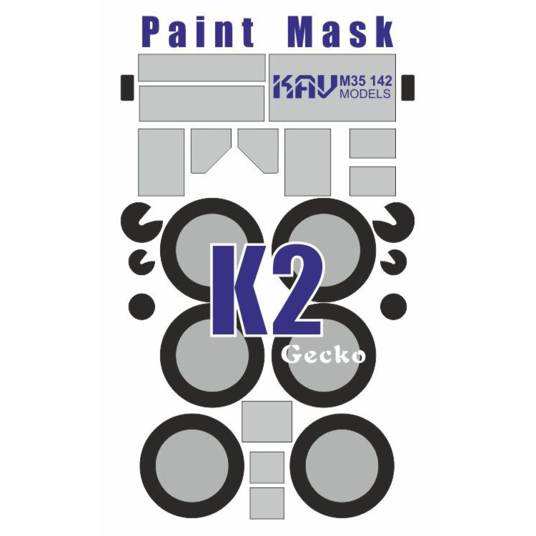 KAV M35 142  инструменты для работы с краской  Окрасочная маска на Austin K2 (Gecko Models)  (1:35)