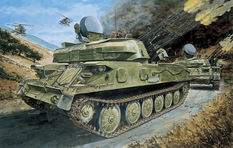 3521  техника и вооружение  ЗСУ  ZSU-23-4V1 Shilka  (1:35)