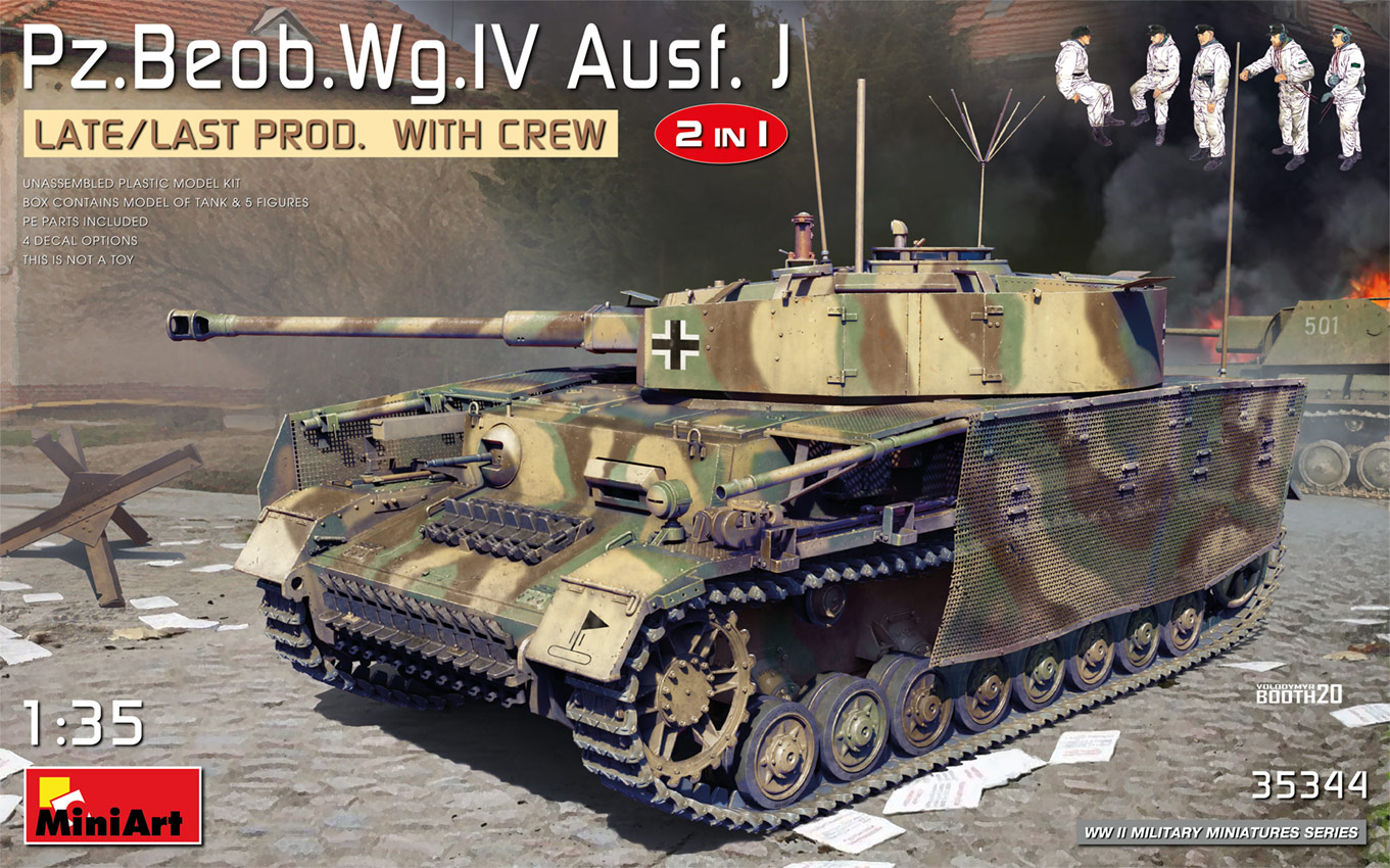 35344  техника и вооружение  Pz.Beob.Wg.IV Ausf. J LATE/LAST PROD. 2 IN 1 W/CREW  (1:35)