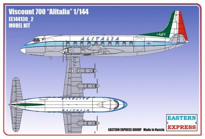 144138_2  авиация  Viscount 700 ALITALIA (1:144)
