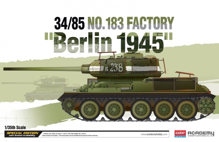 13295  техника и вооружение  Танк-34/85 No.183 Factory "Berlin 1945"  (1:35)