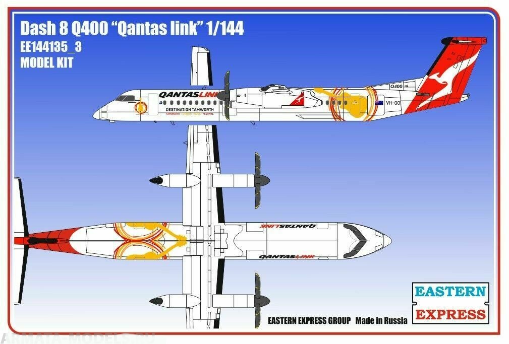 144135_3  авиация  Dash 8 Q400 Qantas Link (1:144)
