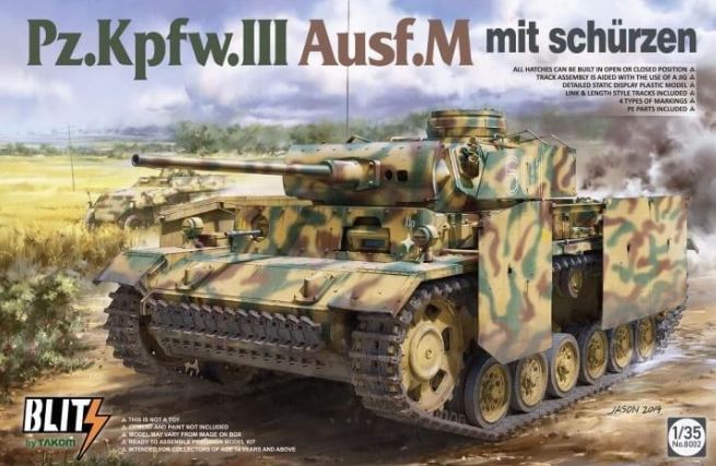 8002  техника и вооружение  Pz.Kpfw.III Ausf.M mit schürzen  (1:35)