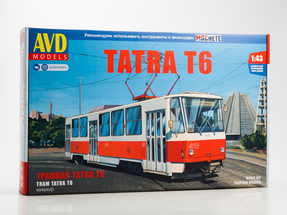 4046AVD  техника и вооружение  Трамвай Tatra-T6  (1:43)