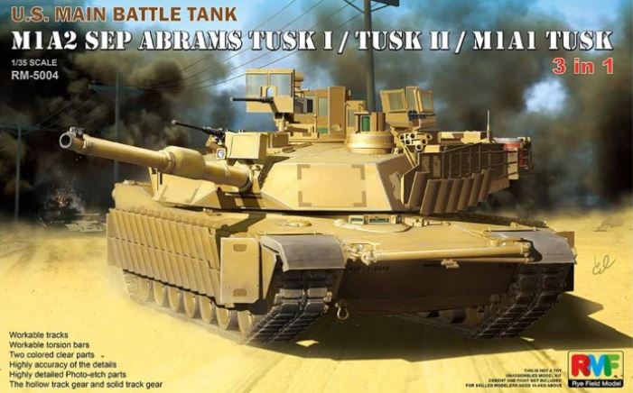 RM-5004  техника и вооружение  M1A2 SEP Abrams TUSK I/TUSK II/M1A1 TUSK 3in1  (1:35)