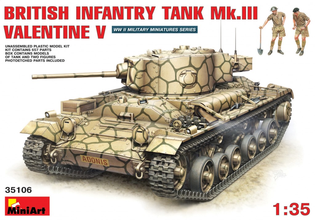 35106  техника и вооружение  BRITISH INFANTRY TANK Mk.III VALENTINE V  (1:35)