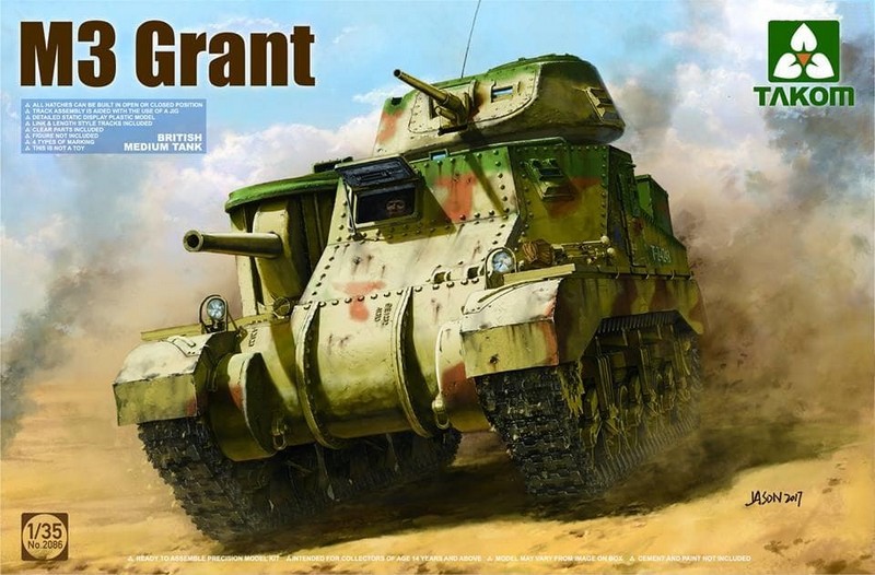 2086  техника и вооружение  British Medium Tank M3 Grant  (1:35)