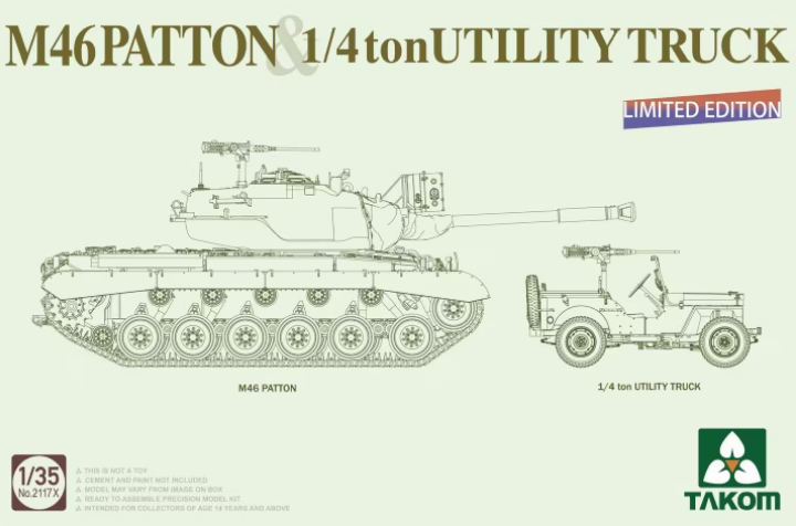 2117X  техника и вооружение  M46 Patton & 1/4 ton Utility Truck  (1:35)