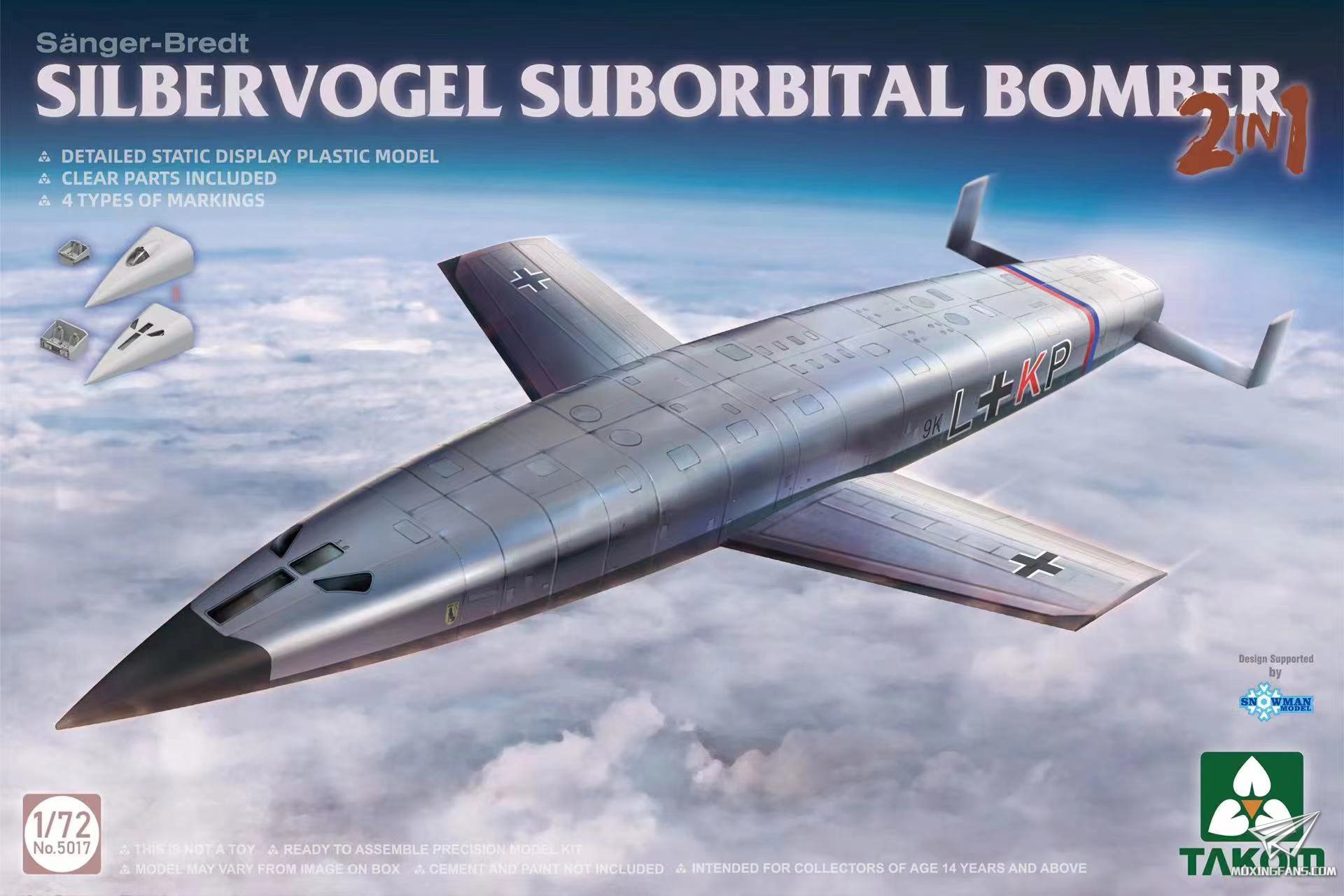 5017  авиация  Sänger-Bredt Silbervogel Suborbital Bomber  (1:72)