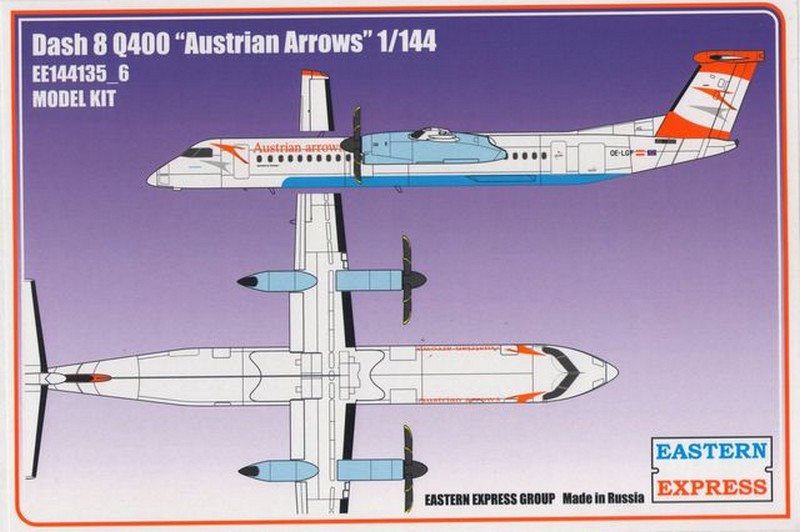 144135_6  авиация  Dash 8 Q400 Austrian Arrows (1:144)