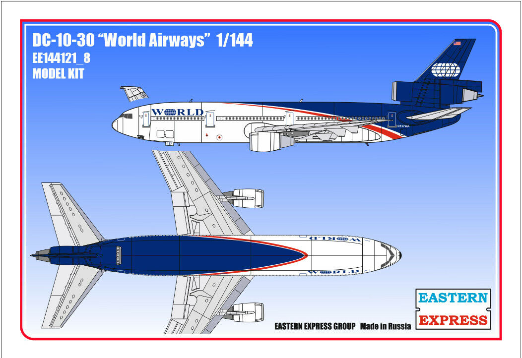 144121_8  авиация  DC-10-30 World airways (1:144)