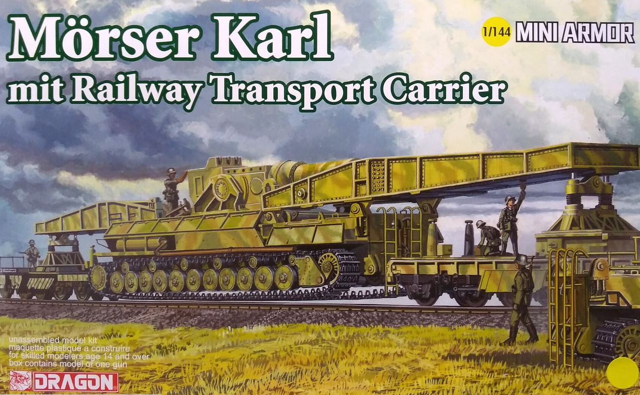 14132  техника и вооружение  Morser Karl mit Railway Transport Carrier  (1:144)