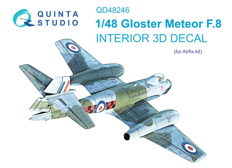 QD48246  декали  3D Декаль интерьера кабины  Meteor F.8 (Airfix) (1:48)