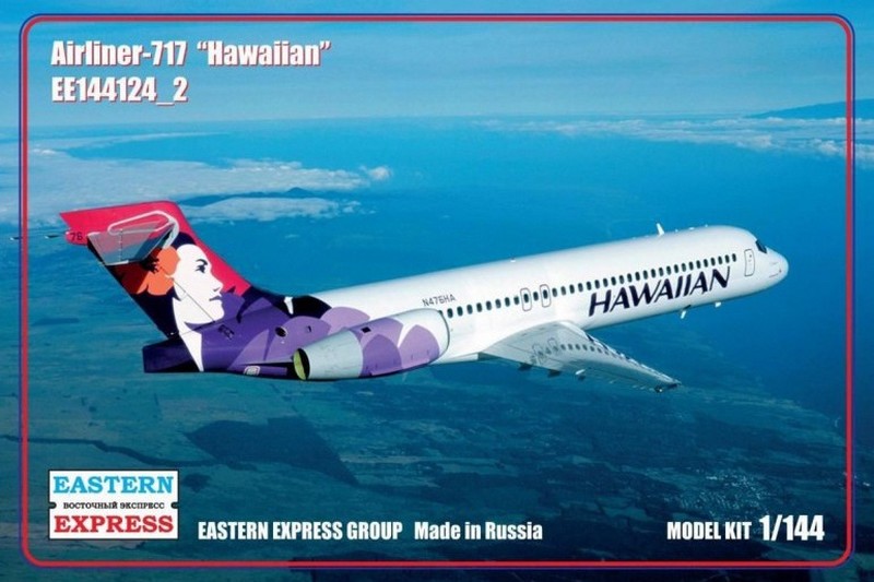 144124-2  авиация  Airliner-717 Hawaiian (1:144)
