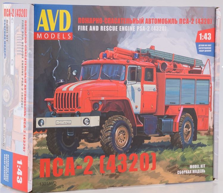 1301AVD  автомобили и мотоциклы  Пожарно-спасательный ПСА-2 (4320)  (1:43)