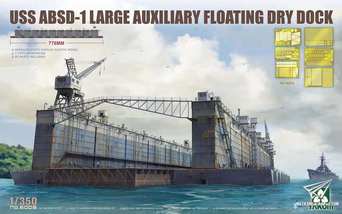 6006  флот  USS ABSD-1 Large Auxiliary Floating Dry Dock  (1:350)