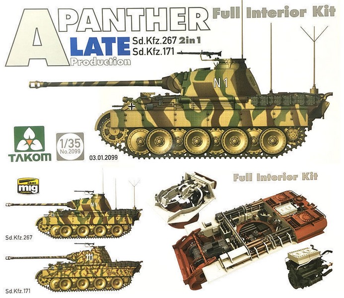 2099  техника и вооружение  Panther Ausf. A late prod. (full interior)  (1:35)