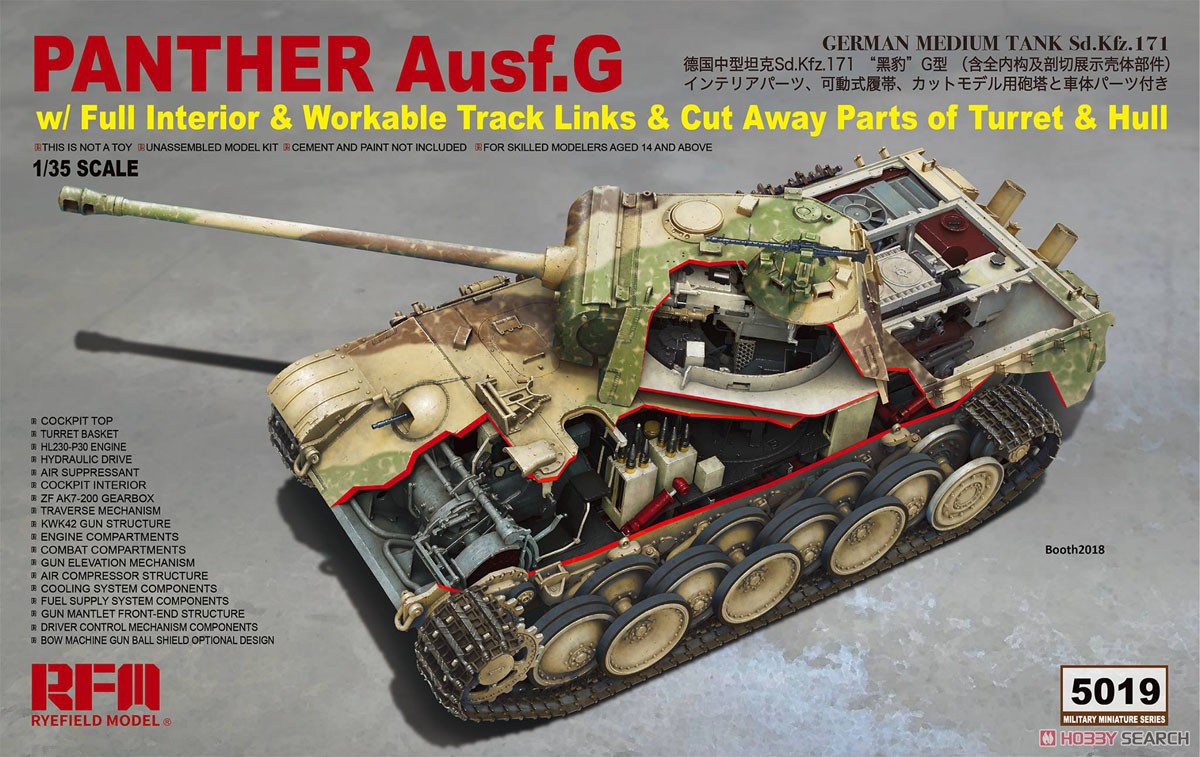 RM-5019  техника и вооружение  Panther Ausf.G w/ Full Interior   (1:35)