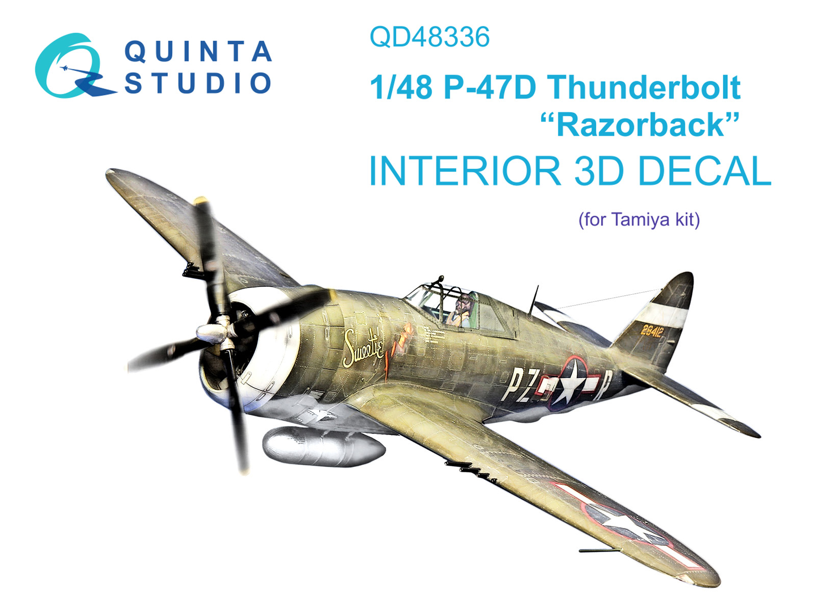 QD48336  декали  3D Декаль интерьера кабины P-47D Thunderbolt Razorback (Tamiya)  (1:48)