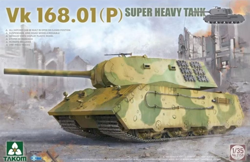 2158  техника и вооружение  Vk 168.01 (P) Super Heavy Tank  (1:35)