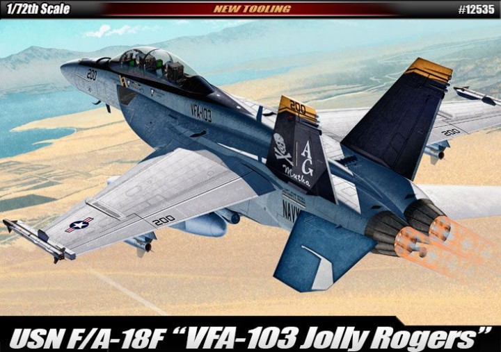 12535  авиация  USN F/A-18F Super Hornet "VFA-103 Jolly Rogers"  (1:72)