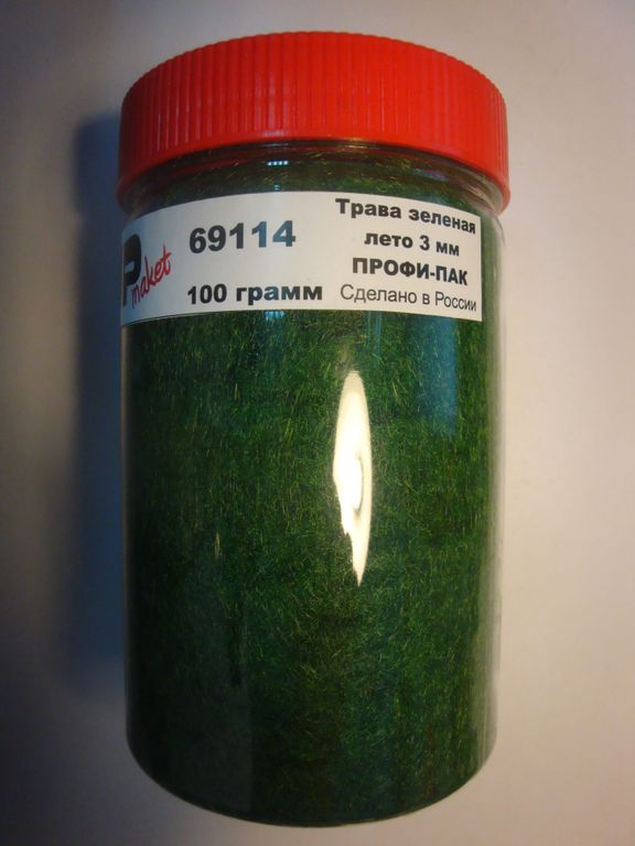 69114  материалы для диорам  Трава зелёная лето 3мм. профи-пак 100 грамм.