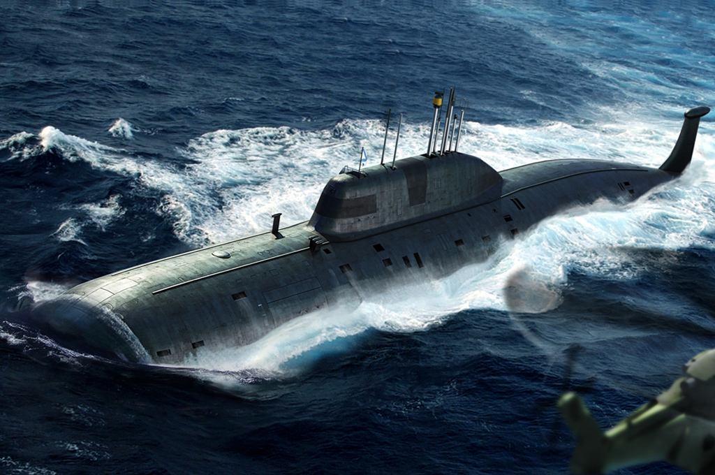 83525  флот  подводная лодка Russian Navy SSN Akula Submarine  (1:350)