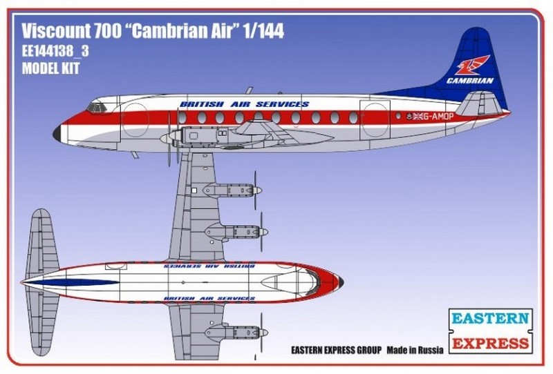 144138_3  авиация  Viscount 700 Cambrian Air (1:144)