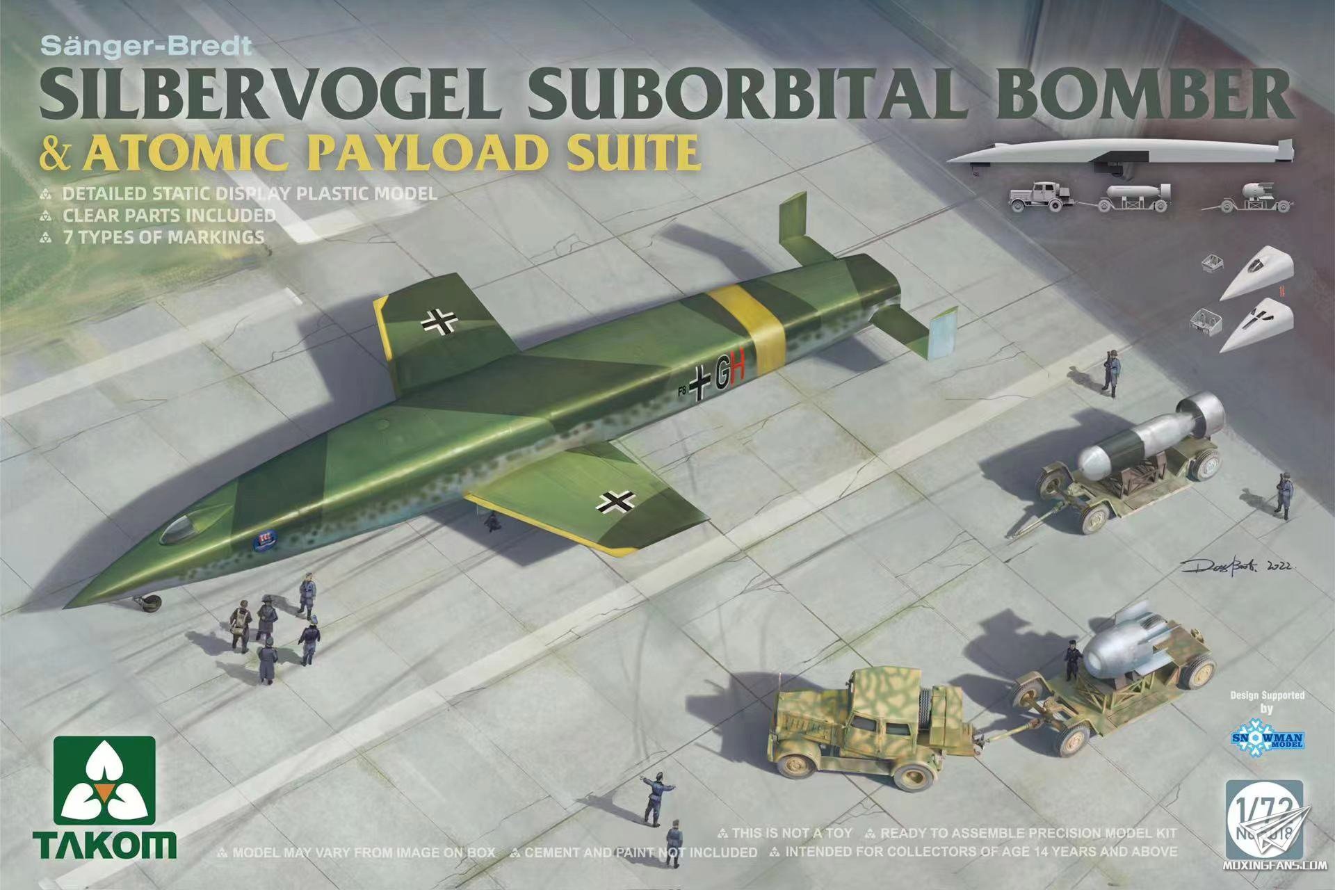 5018  авиация  Sänger-Bredt Silbervogel Suborbital Bomber & Atomic Payload Suite  (1:72)