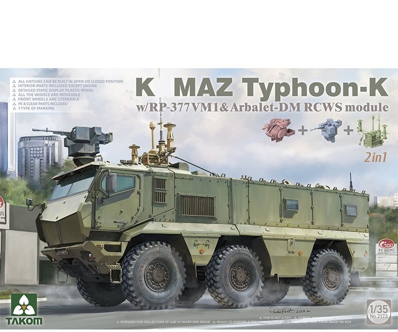 2173  техника и вооружение  K@MAZ Typhoon-K w/ RP-377VM1 & Arbalet-DM RCWS module  (1:35)