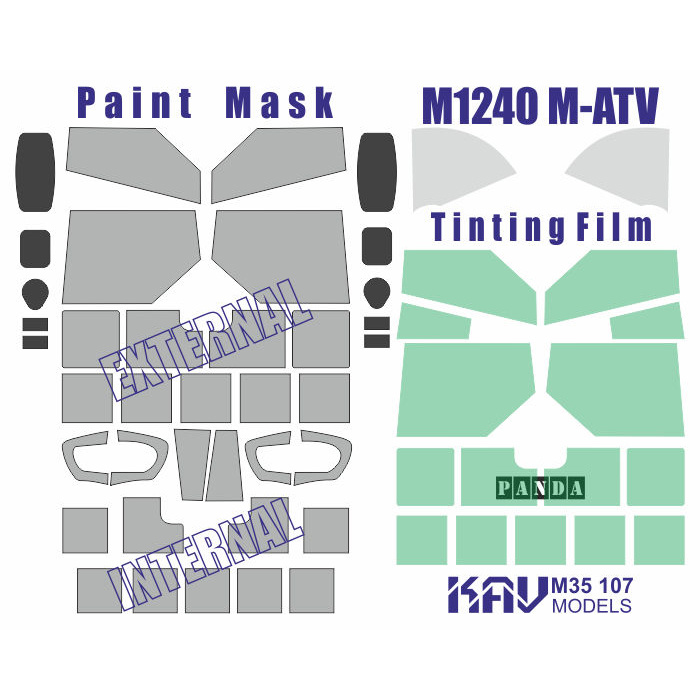 KAV M35 107  инструменты для работы с краской  Маска на M-1240 M-ATV ПРОФИ(Panda)  (1:35)