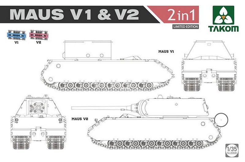 2050X  техника и вооружение  Maus V1 & V2  (1:35)