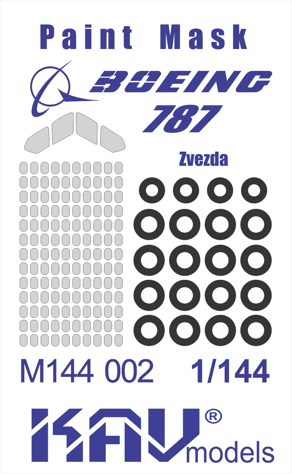 KAV M144 002  инструменты для работы с краской  Окрасочная маска на Boeing 787 Dreamliner  (1:144)