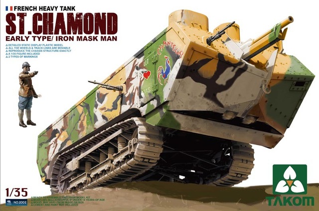 2002  техника и вооружение  French Heavy Tank St. Chamond Early Type/ Iron Mask Man  (1:35)