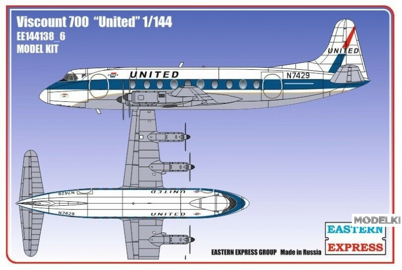 144138_6  авиация  Viscount 700 United (1:144)