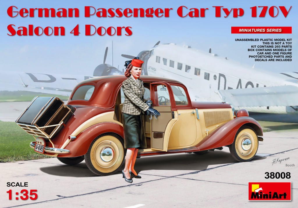 38008  автомобили и мотоциклы  GERMAN PASSENGER CAR TYP 170V SALOON 4 DOORS  (1:35)