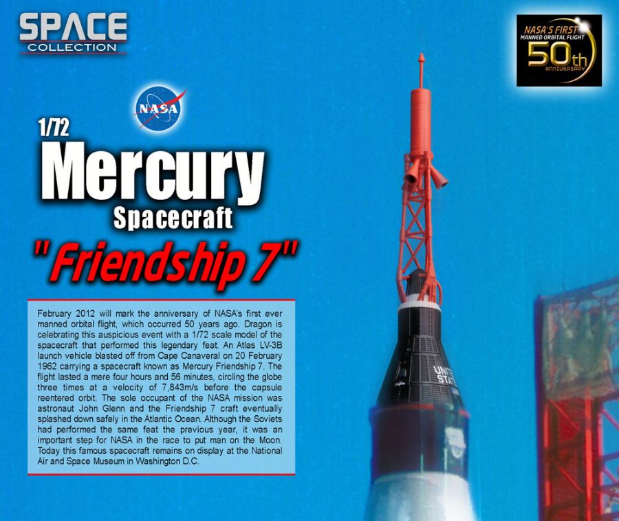 50394  космос  Mercury Spacecraft "Friendship 7"  (1:72)