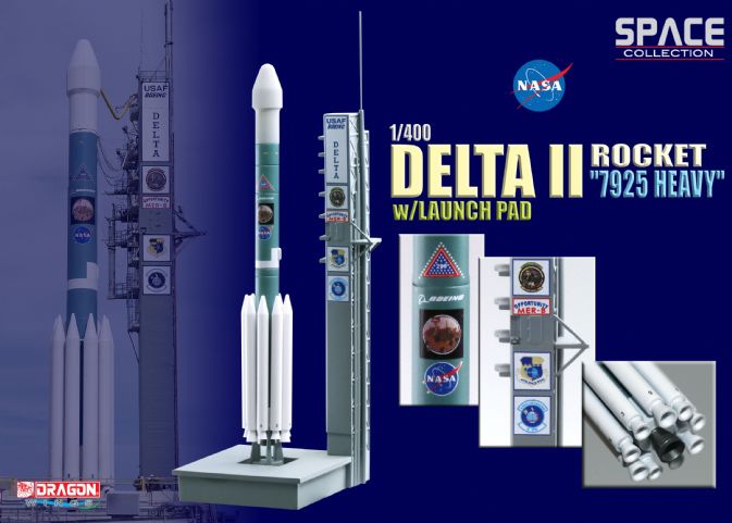 56339  космос  Delta II Rocket "7925 Heavy" w/Launch Pad  (1:400)