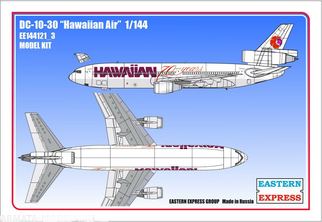 144121_3  авиация  DC-10-30 Hawaiian Air (1:144)