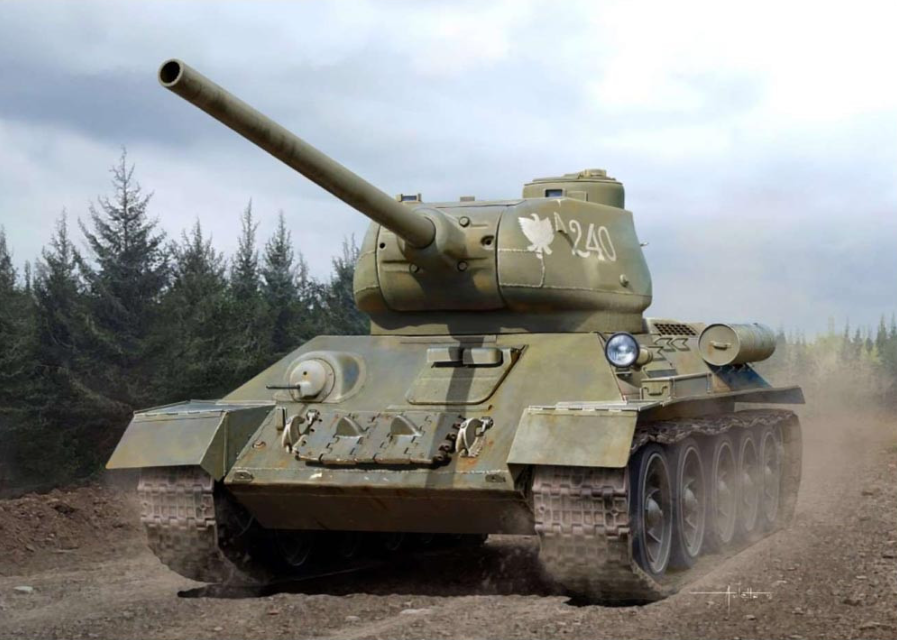 13554  техника и вооружение  Soviet Medium Tank Танк-34-85 "Ur@l Tank Factory No. 183"  (1:35)