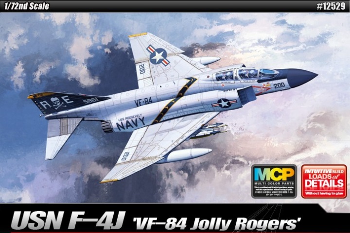 12529  авиация  USN F-4J Phantom (VF-84 Jolly Rogers)  (1:72)