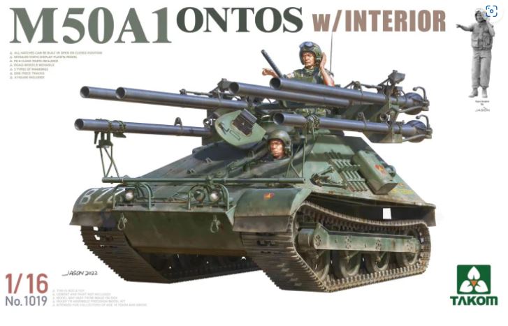 1019  техника и вооружение   M50A1 Ontos with Interior  (1:16)