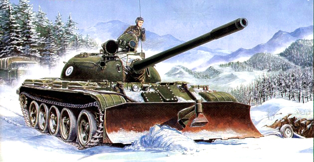 00313  техника и вооружение  Танк-55 с БТУ-55 (1:35)