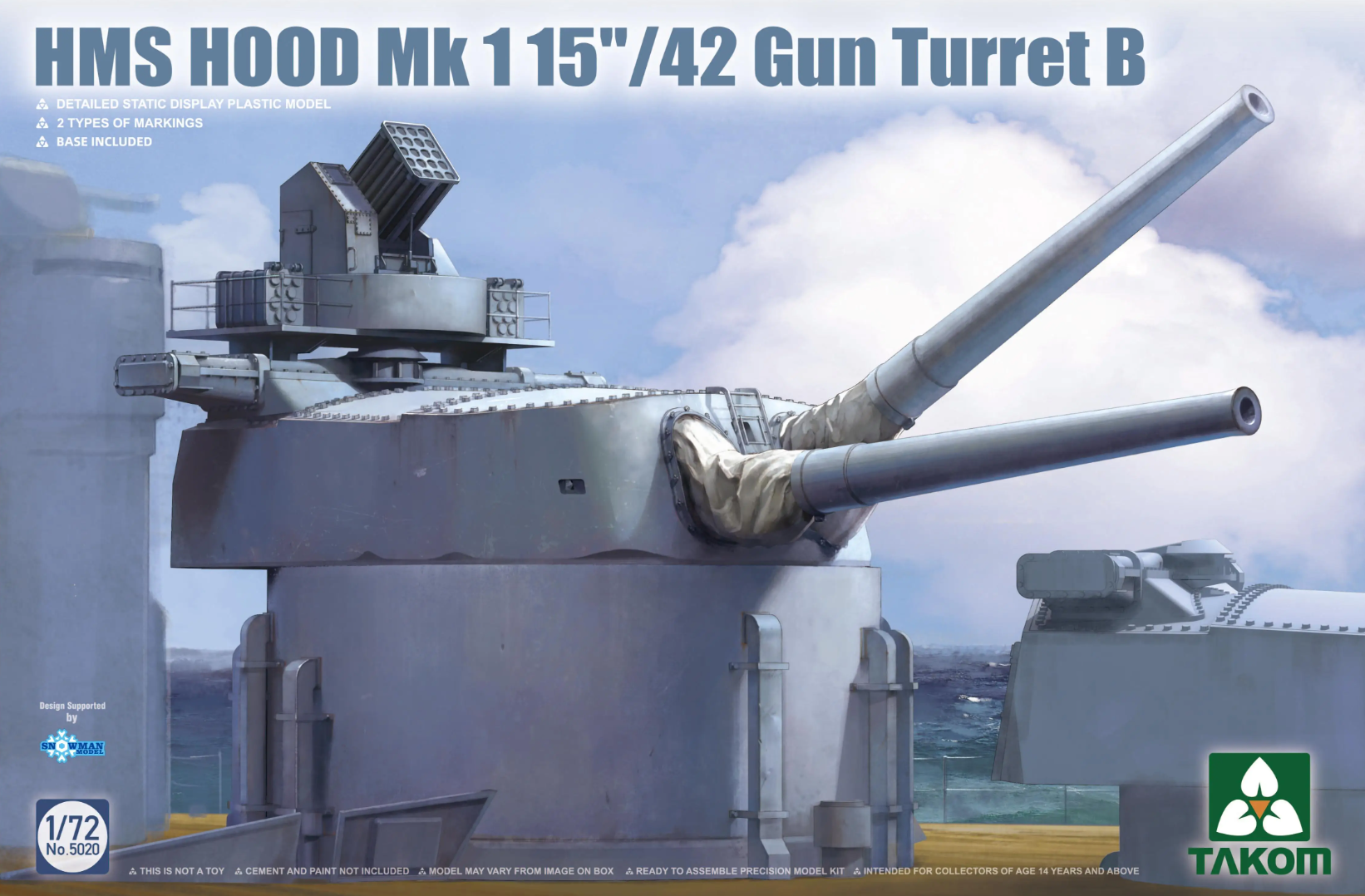 5020  техника и вооружение  HMS Hood 15"/42 Mk1 Gun Turret B  (1:72)