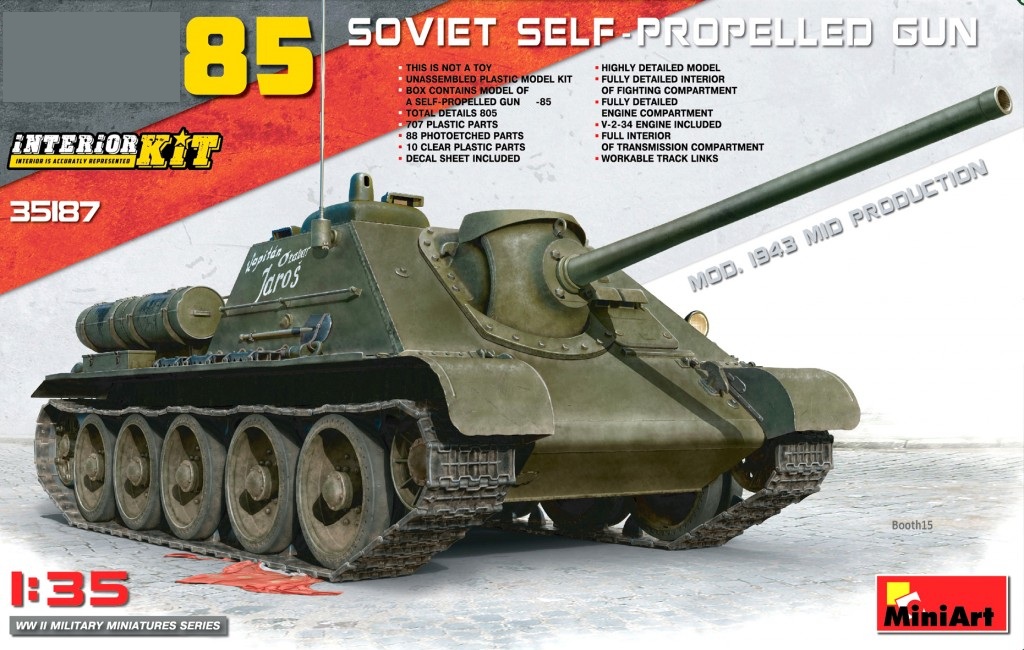 35187  техника и вооружение  САУ 85 Soviet Self-Propelled Gun Mod.1943 Mid Prod INTERIOR KIT (1:35)