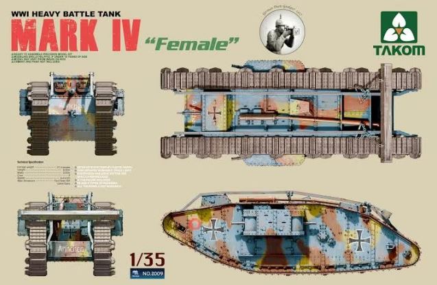 2009  техника и вооружение  WWI Heavy Battle tank Mark IV Female  (1:35)
