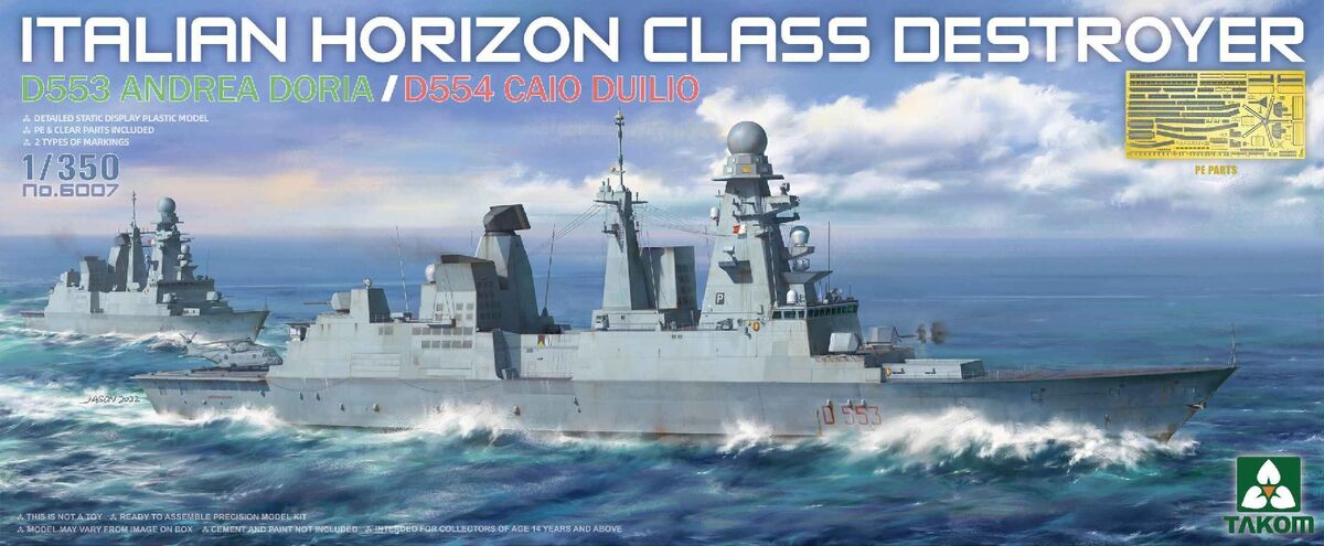 6007  флот  Italian Horizon Class Destroyer D553 Andrea Doria / D554 Caio Duilio  (1:350)